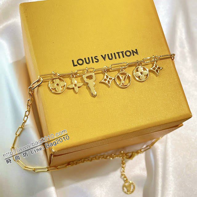 Louis Vuitton新款飾品 路易威登粗鏈多花項鏈 LV金色項鏈鎖骨鏈  zglv2145
